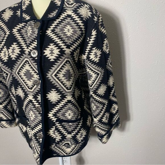 Vintage Jane Ashley Aztec Southwestern Button Front Tapestry Jacket Women's L - Picture 14 of 16